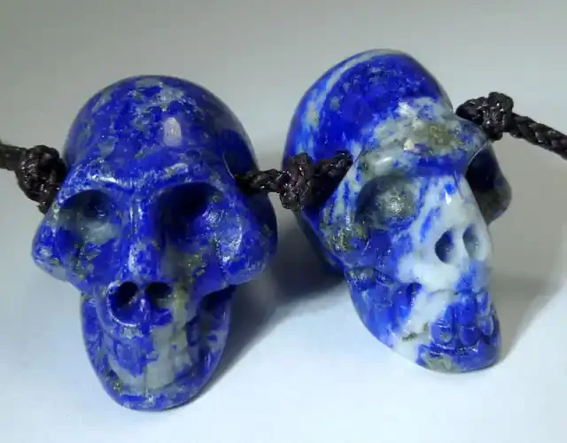 PARCEL 2 LAPIS LUZULI GEMSTONE SKULL 68.95 CTS RT 1861