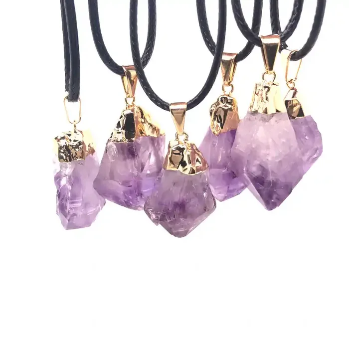 Parcel 6 x Amethyst Terminated Point Pendant BR 861