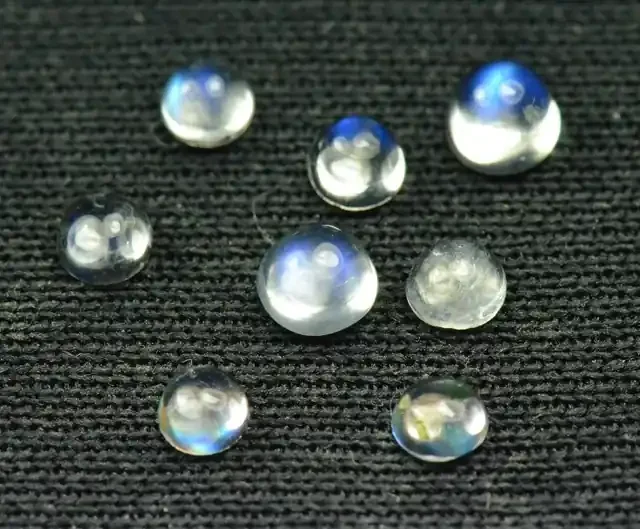 Parcel of 8 AAA Grade 3 to 4mm Rainbow Moonstone cabochon