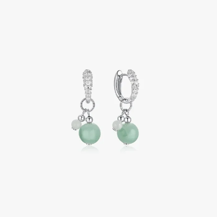 Pave Double Jade Earrings