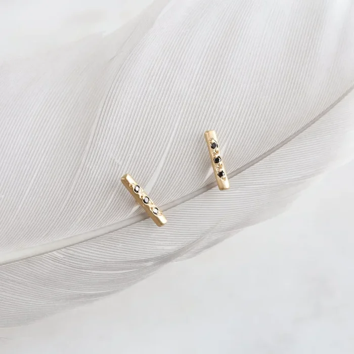 Pave Mini Stick Post Earrings