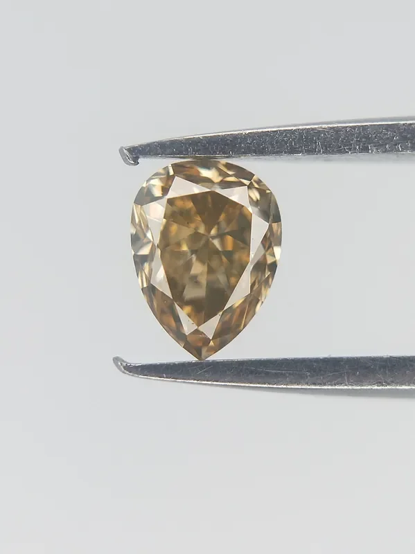 Pear Cut Diamond , Brownish toned Diamond Green Diamonds 0.16 CTS