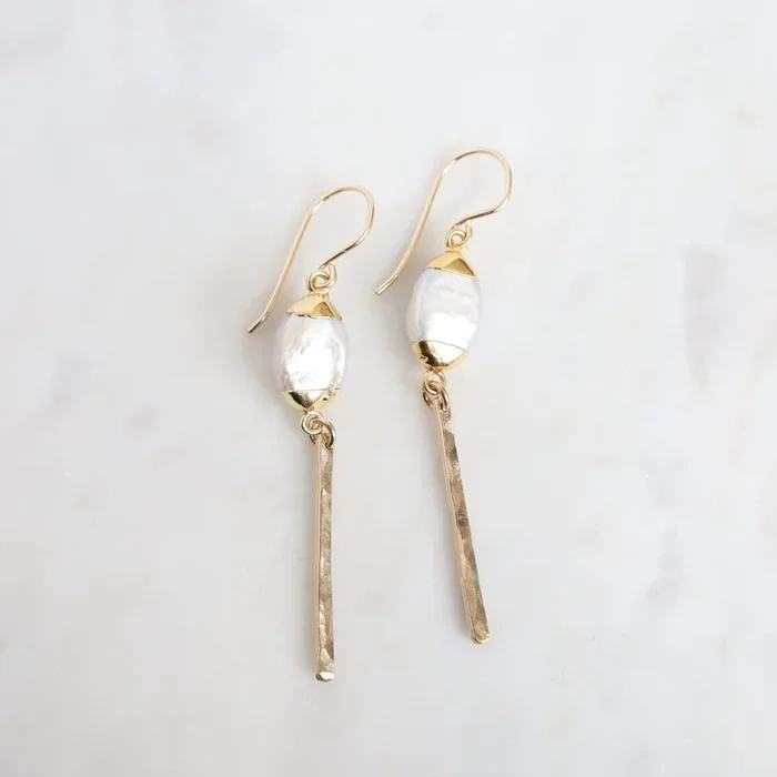 Pearl Bar Earrings