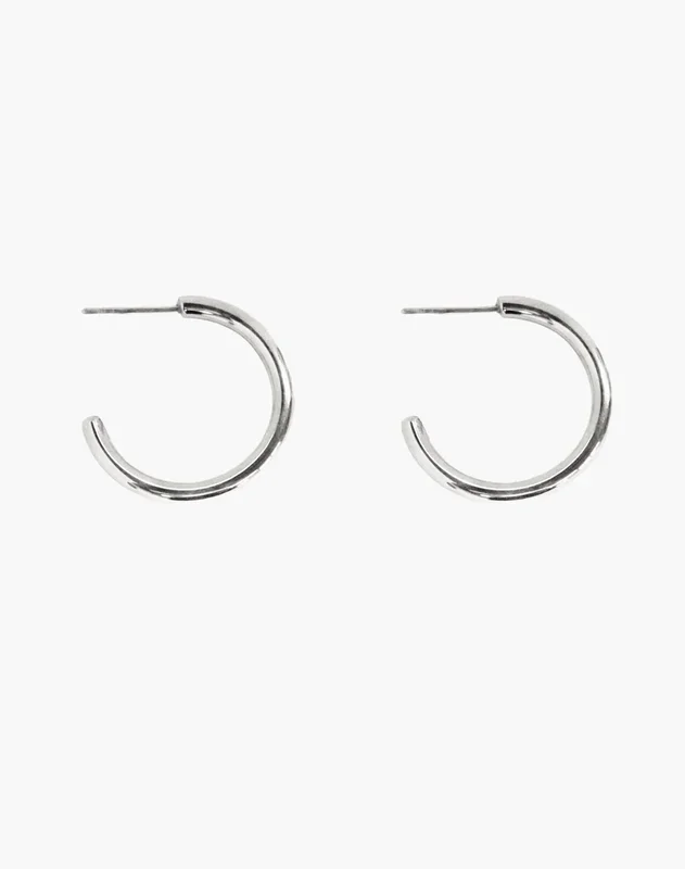Pendientes de aro infinitos plateados de 30 mm