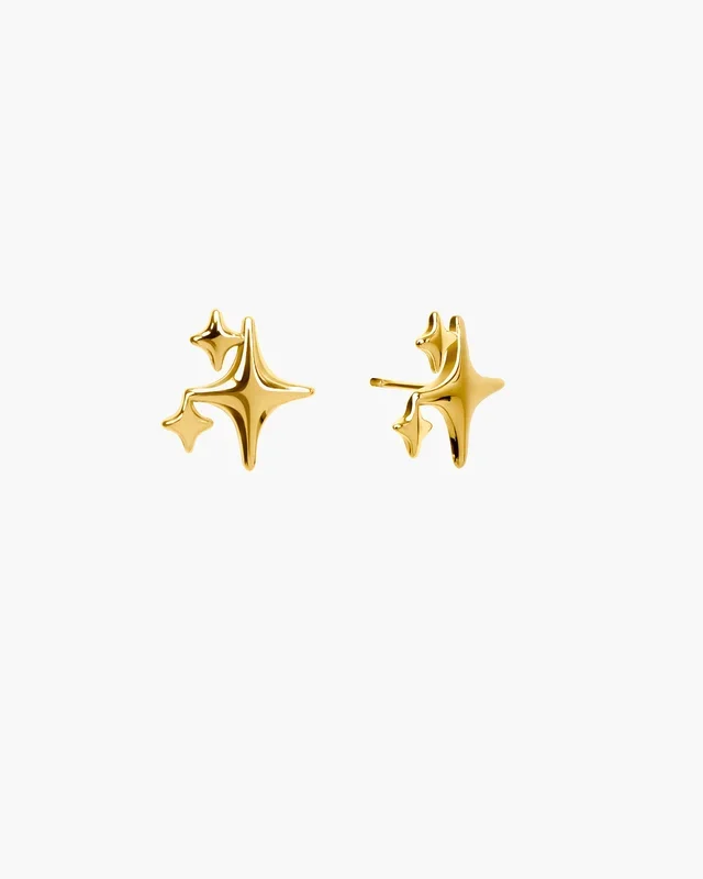 Pendientes de botón brillante
