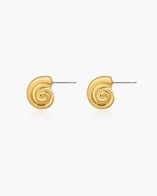 Pendientes de botón con concha Nautilus