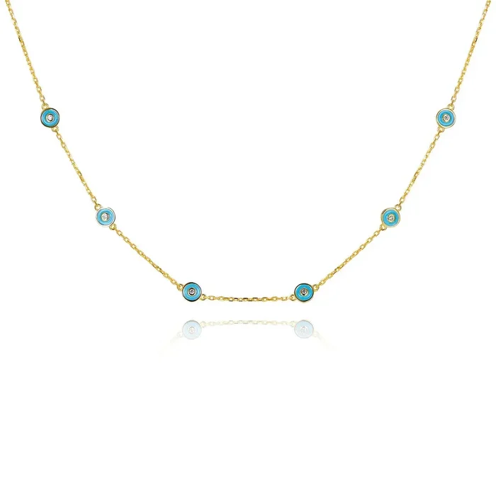 Petit Bubble Necklace in Sky Blue