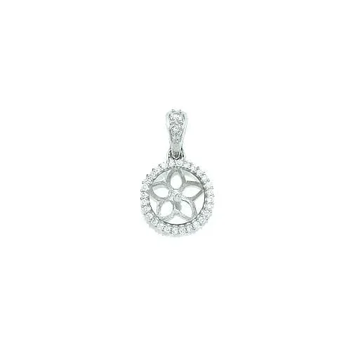 Pick A Pearl Halo Pendant in White Gold with Diamonds