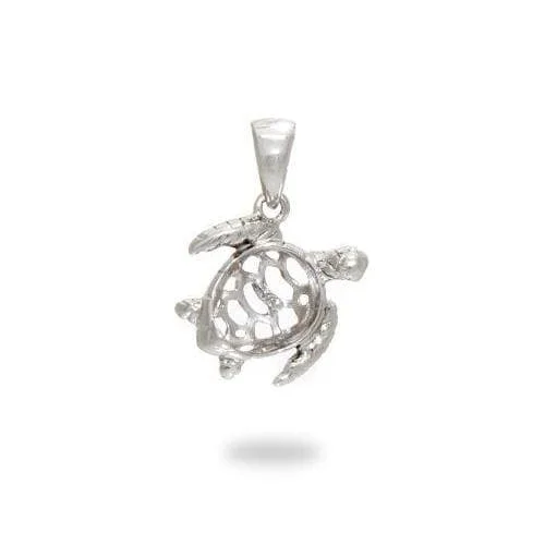 Pick A Pearl Honu Pendant in Sterling Silver