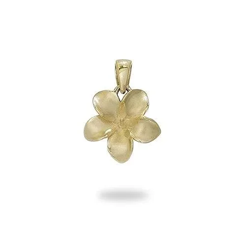 Pick A Pearl Plumeria Pendant in Gold – 13mm