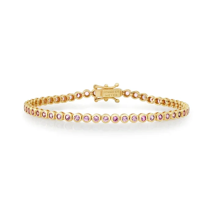 Pink Sapphire Bezel Tennis Bracelet