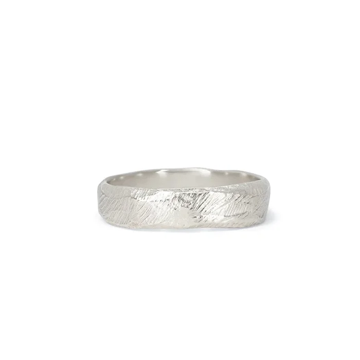 Platinum Carved Wedding Band 5mm