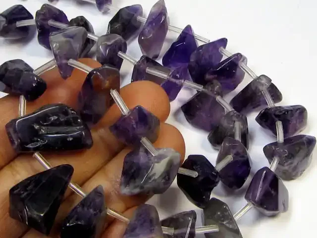 POLISHED 16 INCH OR 40 CM CHUNKY AMETHYST STRAND RT 2656