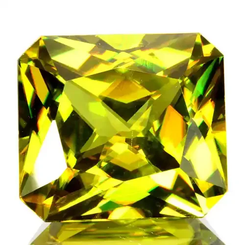 ~PRETTY~ 7.70 Cts Natural Olive Green Sphene Radiant Cut Russia