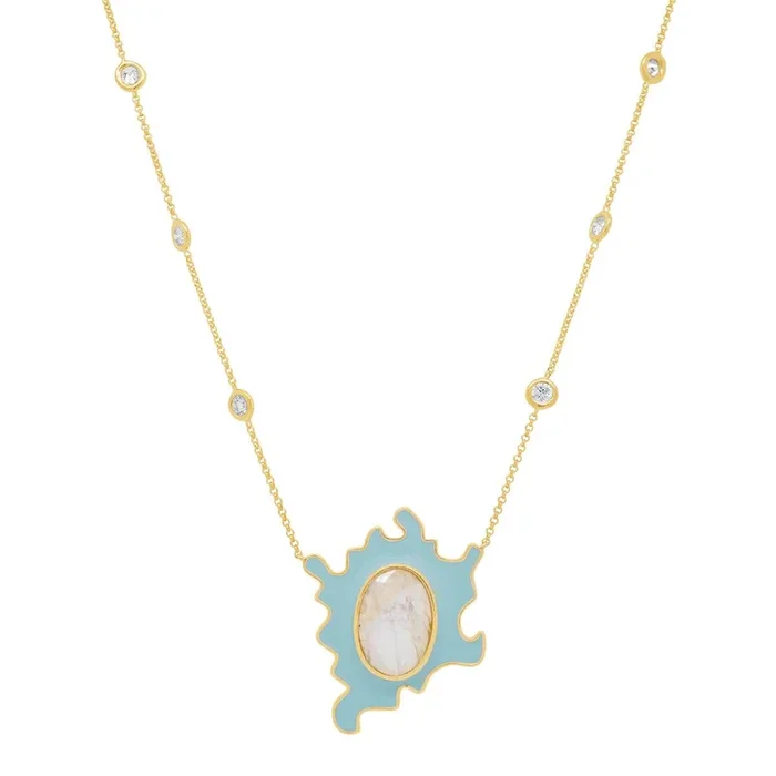 Psychedelic Solitaire Necklace – Sky Blue