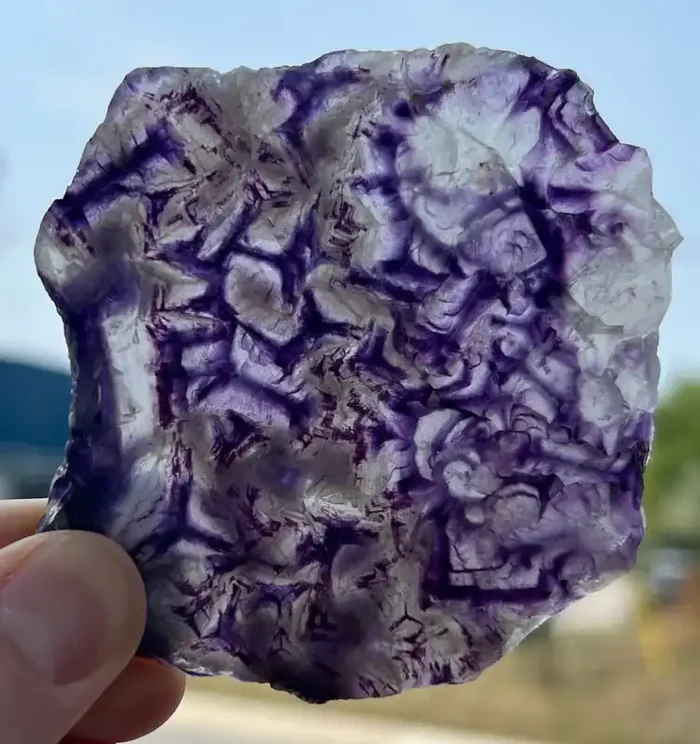 Purple Okorusu Fluorite Slice from the Okorusu Mine, Namibia, Africa.