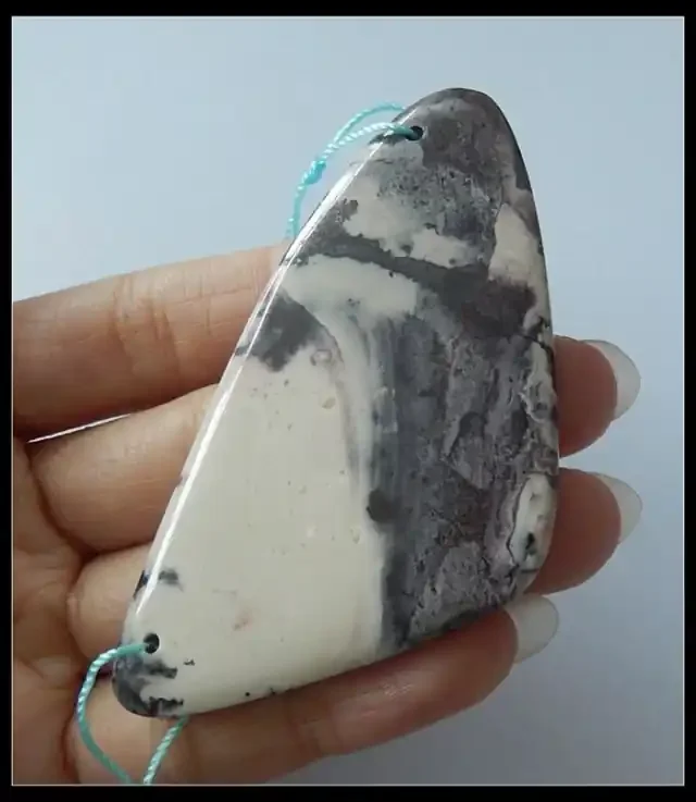 Purple Picture Jasper Pendant Bead,Both Side Drilled Pendant(N033)
