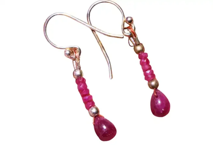 Quality African Ruby .925 Silver Earrings JW41