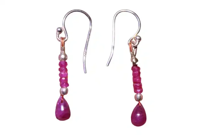 Quality African Ruby .925 Silver Earrings JW42