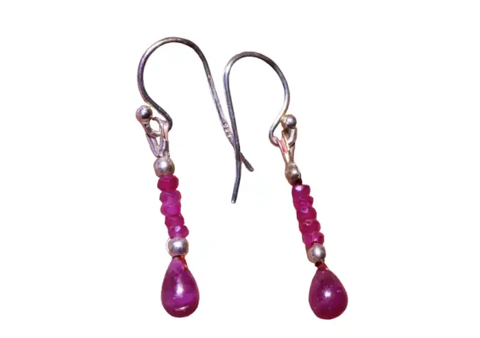 Quality African Ruby .925 Silver Earrings JW45