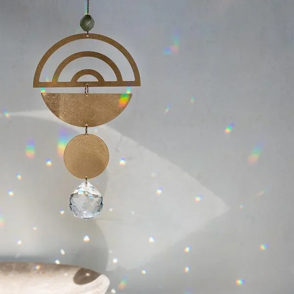 Rainbow Labradorite Crystal Suncatcher