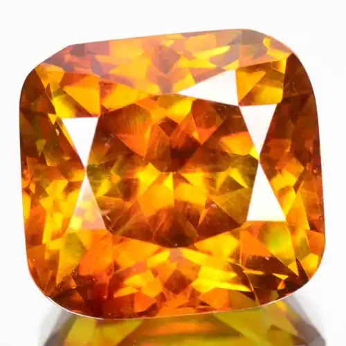 RARE!! 11.75 Cts Unheated Natural Sphalerite Sunset Orange Cushion Cut Spai