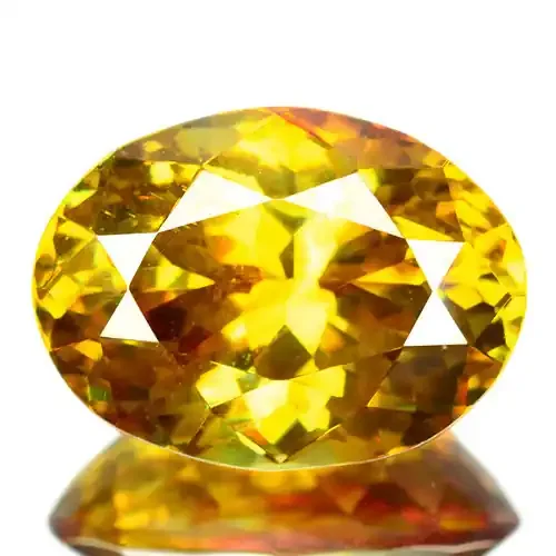 RARE!! 8.76 Cts Unheated Natural Yellowish Green Sphalerite Oval Cut Spain