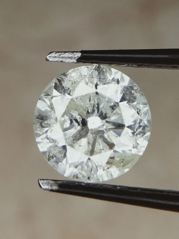 Rare Very Light Yellow Diamond , Conflict Free Diamond 0.91 cts