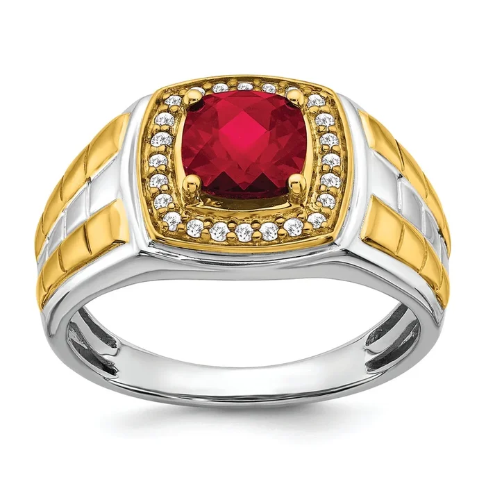 Red Heat Ruby Halo Ring