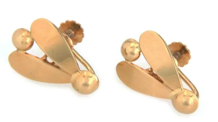 Retro Tiffany & Co. 14k Yellow Gold Floral Earrings