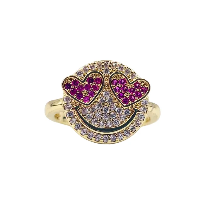 RING SMILEY PINK S