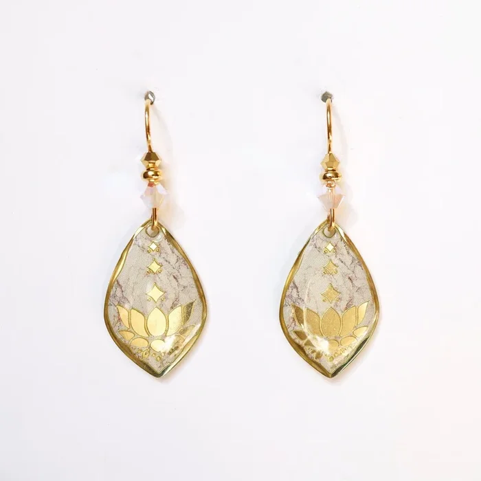 Rising Lotus in Brass Earring