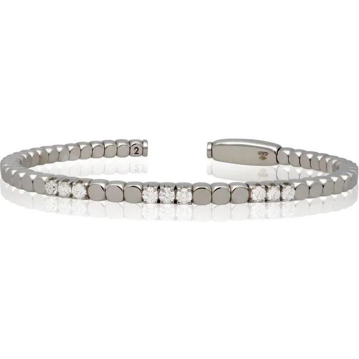 Roberto Demeglio – 18K White Gold Bangle With 9 Diamonds in 18K White Gold