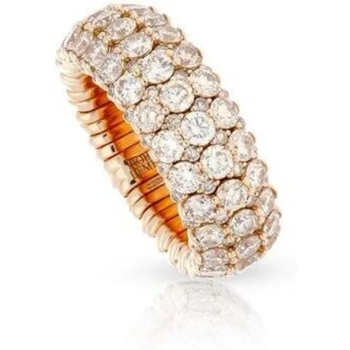 Roberto Demeglio – Giotto 8 Champagne Diamond Stretch Ring in 18K Rose Gold