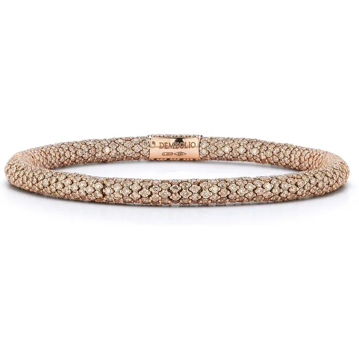 Roberto Demeglio – Medium Champagne Diamond Stretch Bracelet in 18K Rose Gold