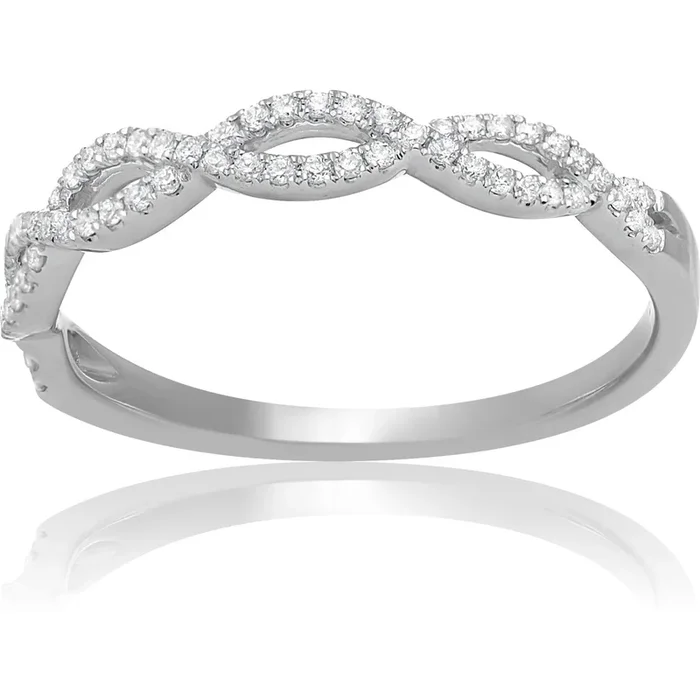 Roman & Jules 14K White Gold 0.18 Carat White Diamond Infinity Band
