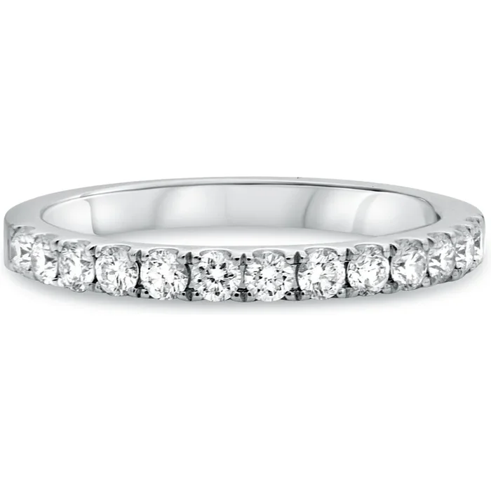 Roman & Jules 14K White Gold Classic Round Diamond Band