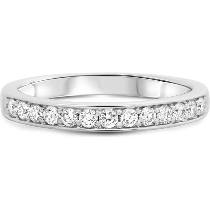 Roman & Jules 14K White Gold Classic Shared Prong Diamond Band Collection.