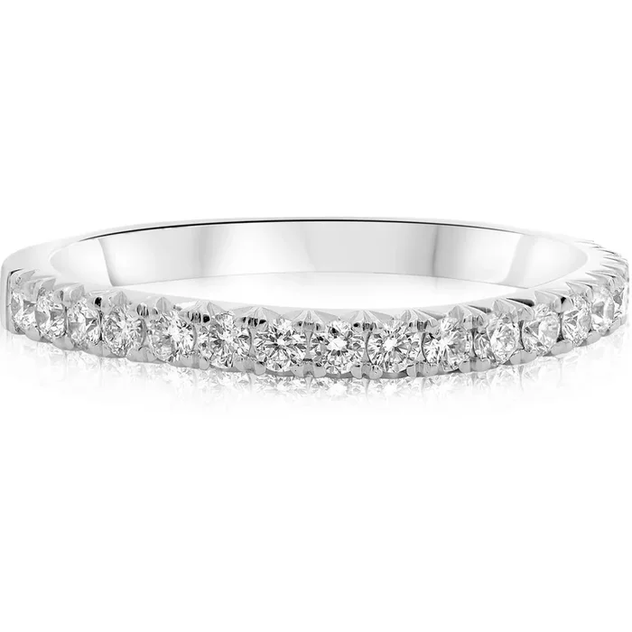 Roman & Jules 18K White Gold Prong Set White Diamond Band – 0.39 Carat Total Diamond Weight