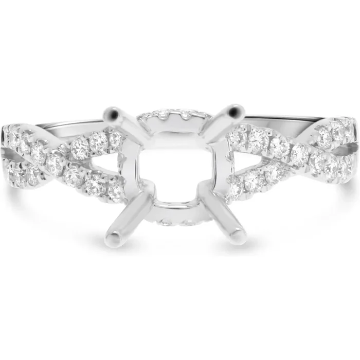 Roman & Jules Interwoven Diamond Band 14K White Gold Semi Mount