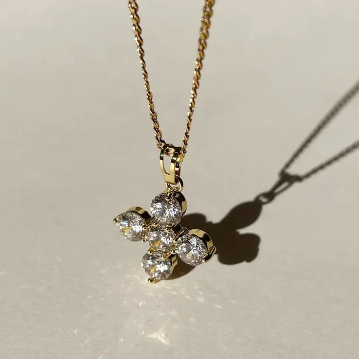 Roman Empire CZ Cross Necklace