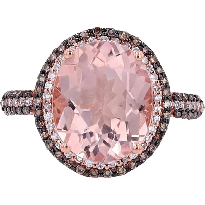 Rose Gold 3.90 Carat Morganite and Diamond Ring by EFFY