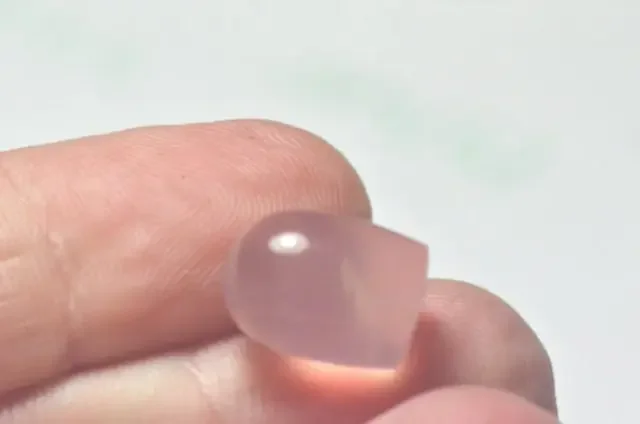 Rose Quartz bullet smooth cut gemstone cabochon One 14 by 10mm
