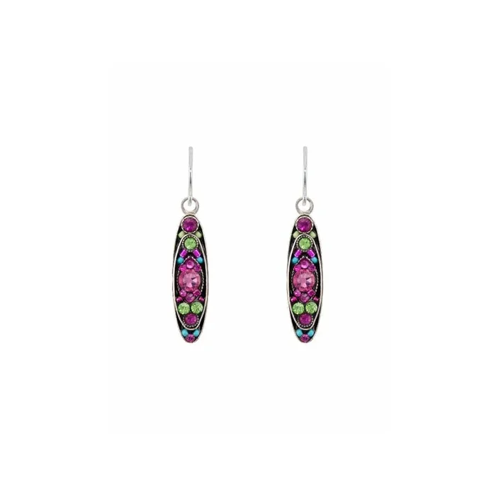Rose Sparkle Long Oval Earrings