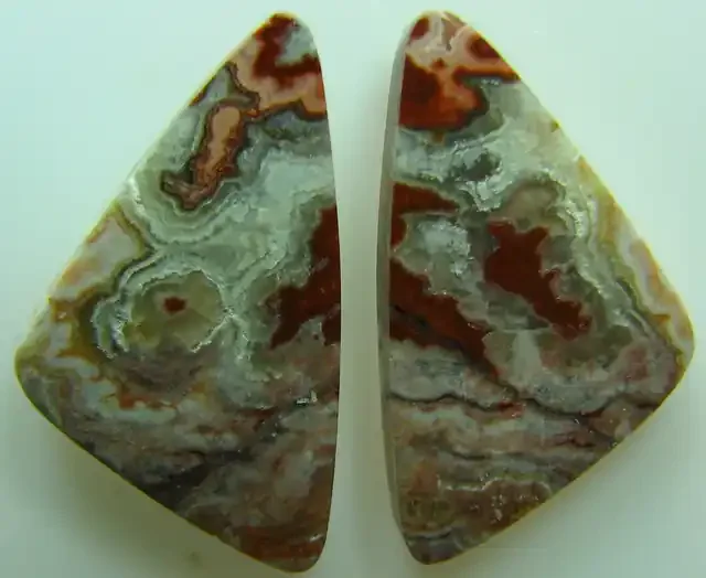ROSETTA JASPER PAIR OF STONES GREAT PATTERNS 18.30 CTS