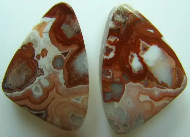 ROSETTA JASPER PAIR OF STONES GREAT PATTERNS 24.20 CTS