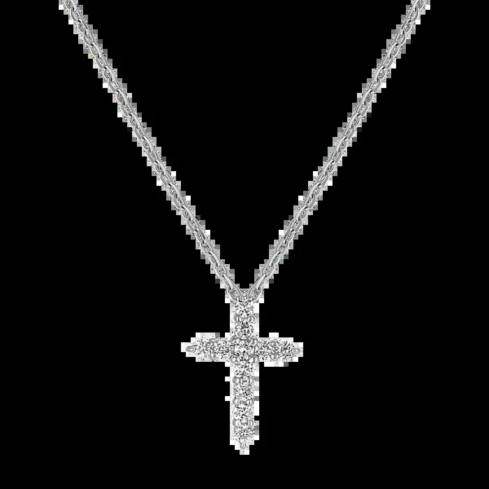 Round Diamond Cross Pendant (18”)