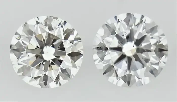 Round Diamonds , Light Color Diamonds , Champagne Diamond 2PCS /0.275 cts