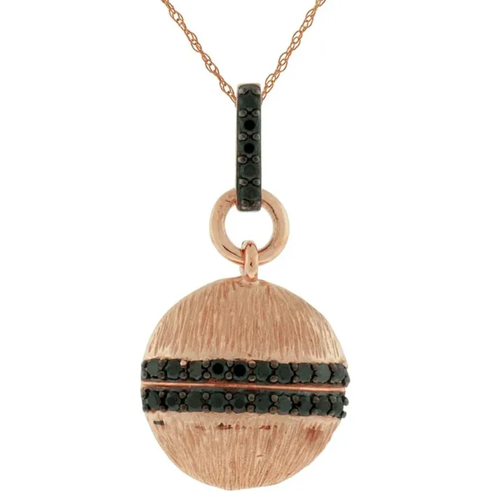 Royal 14K Rose Gold Black Diamond Pendant – Exquisite Elegance