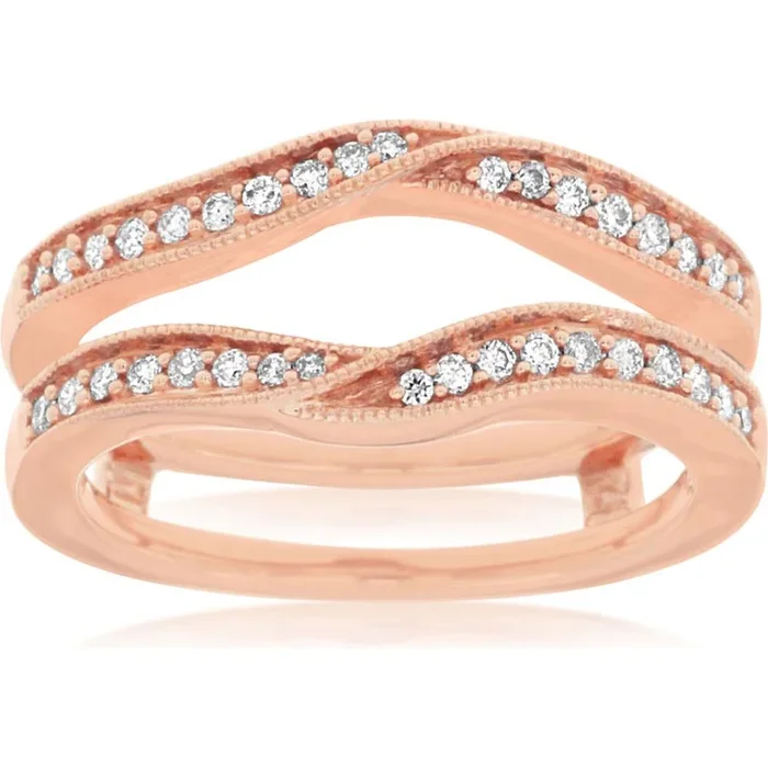 Royal 14K Rose Gold Diamond Insert Ring – 0.25 Carat Total Weight